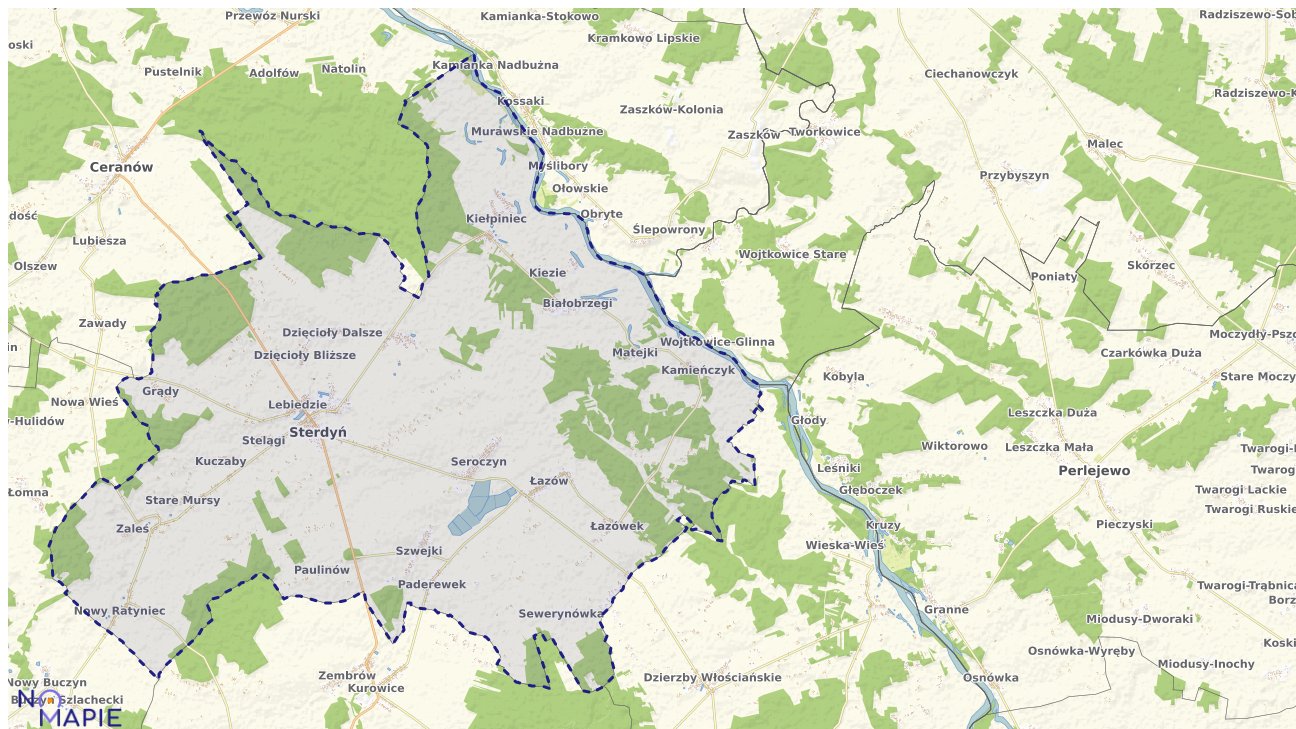Mapa obszarów ochrony przyrody Sterdyni